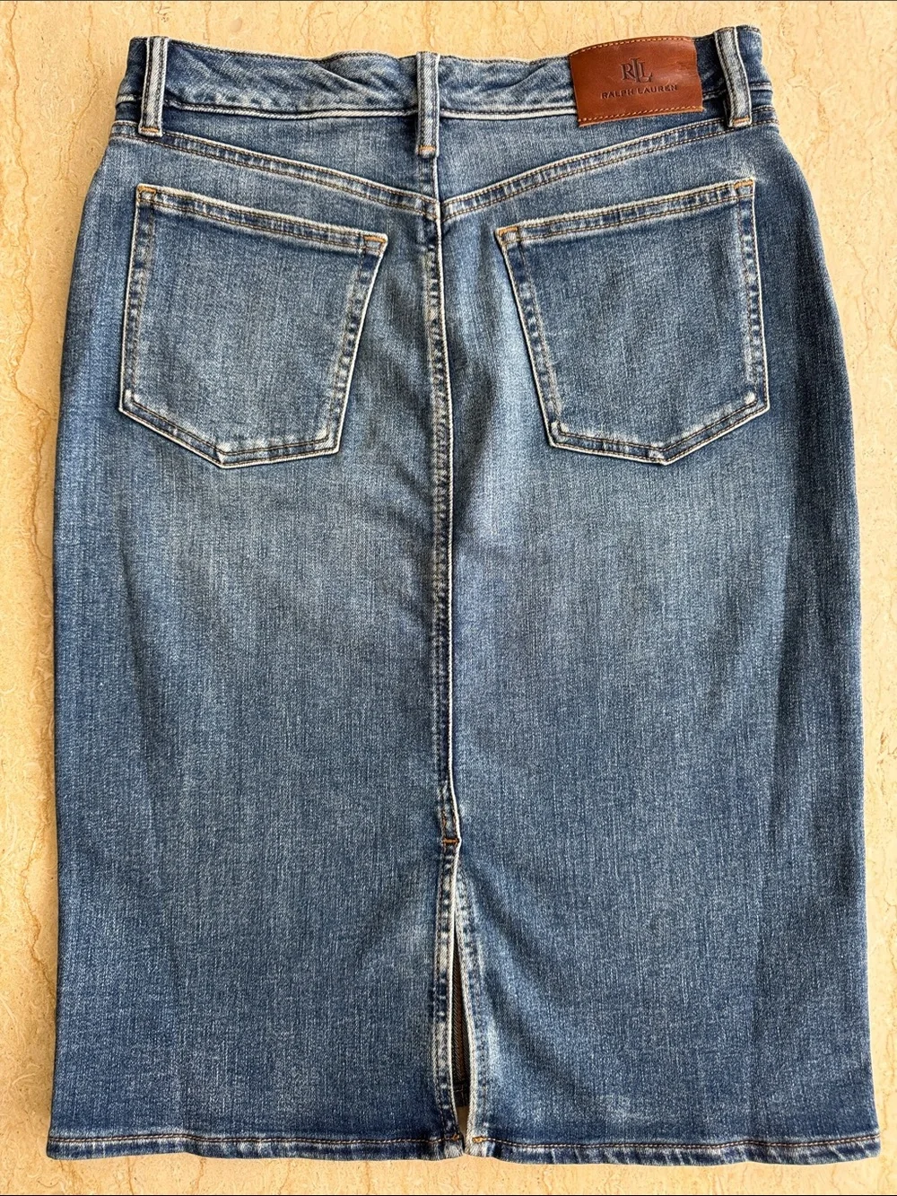 NWT Lauren Ralph Lauren Medium Blue Denim Pencil Skirt